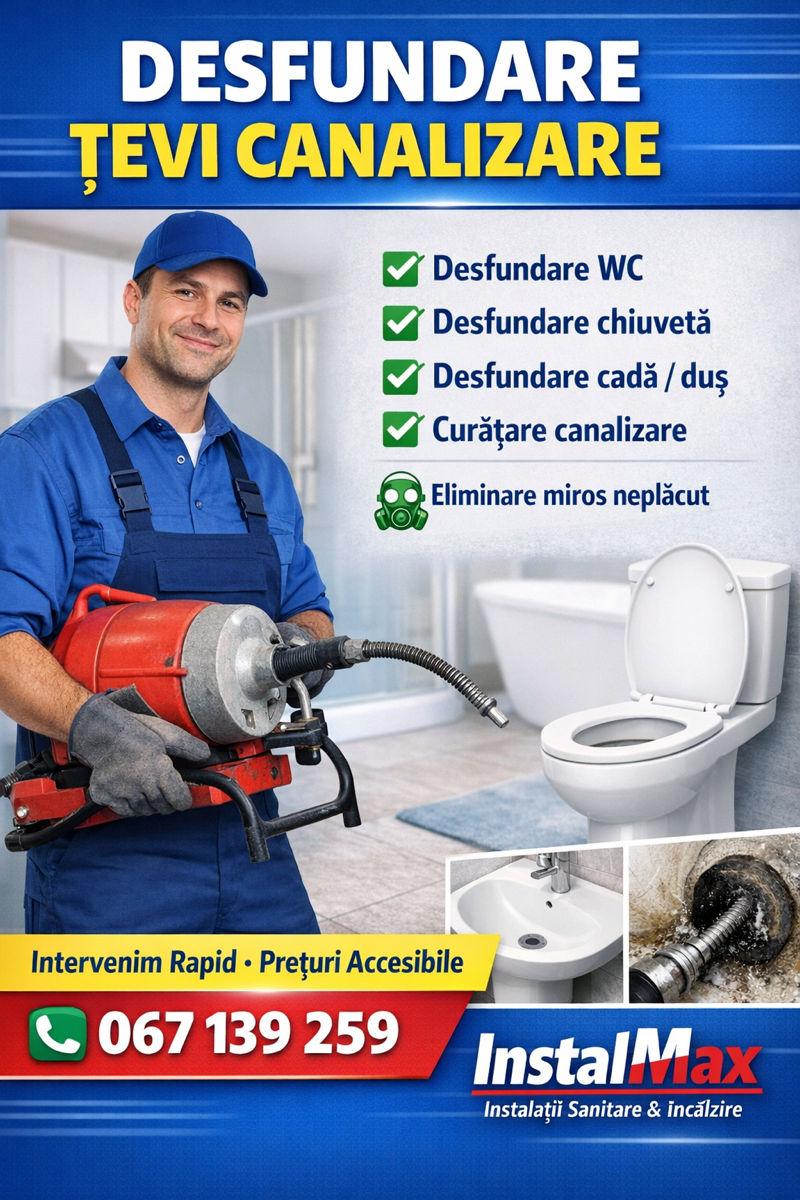 Desfundare țevi canalizare | InstalMax